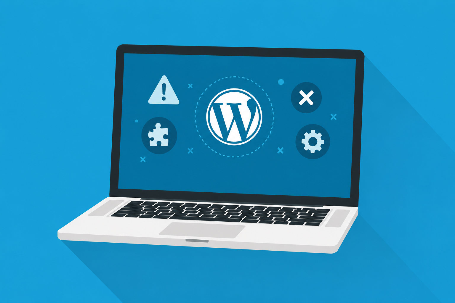 Minimalistisch laptop met WordPress-dashboard